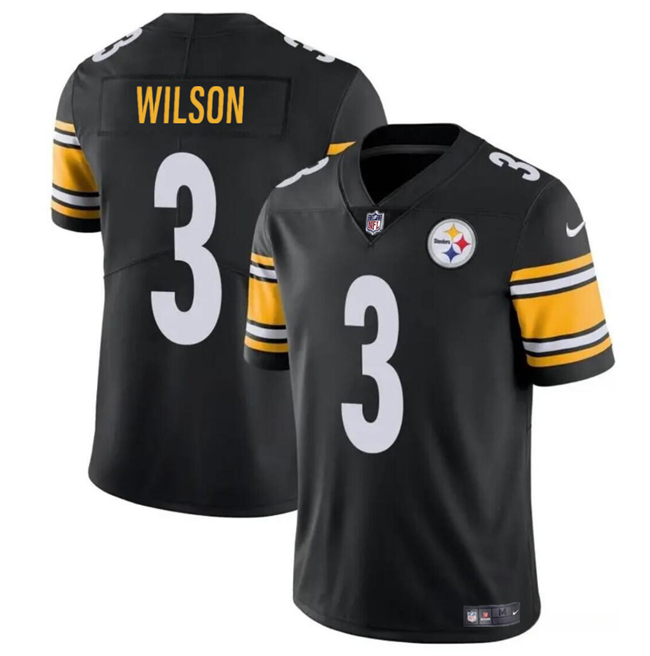 Men's Pittsburgh Steelers #3 Russell Wilson Black Vapor Untouchable Limited Football Stitched Jersey